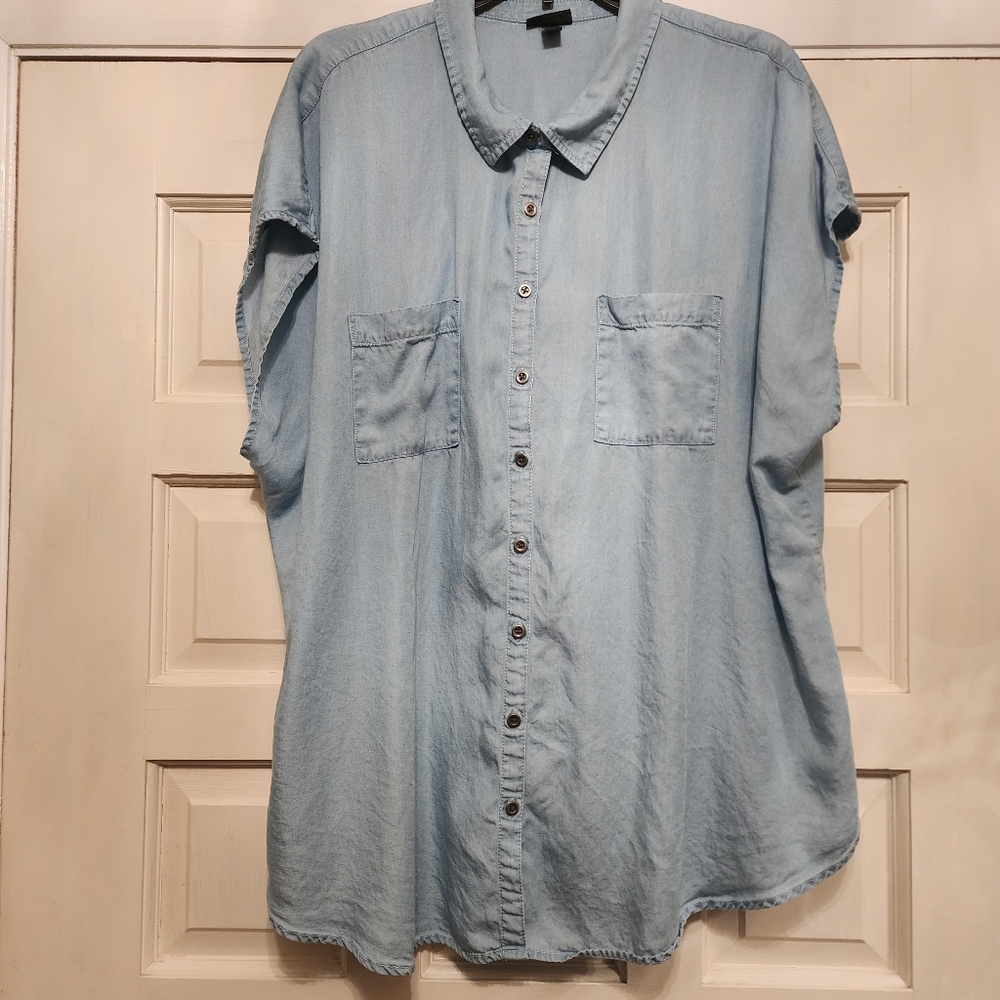 Torrid Womens Plus Size 2X 100% Tencel Silky Sheen Denim Colored Material